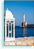 Lighthouse, Chania harbour, Crete, Greece.